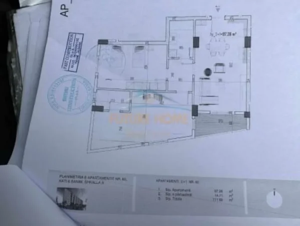 Tirane, shitet apartament 2+1 Kati 6, 112 m² 129.000 € (Shitet, Apartament 2+1+2, Paskuqan, Tiranë. AREA45614)