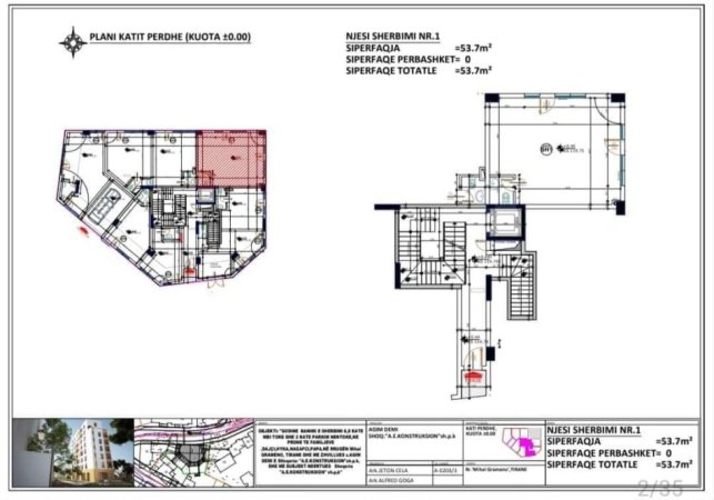 Tirane, shes apartament 2+1+Ballkon Kati 7, 107 m² (SHKOLLA E BALETIT)