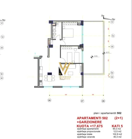 Tirane, shitet apartament 2+1+Ballkon Kati 5, 102 m² 255.000 € (PAZARI I RI)