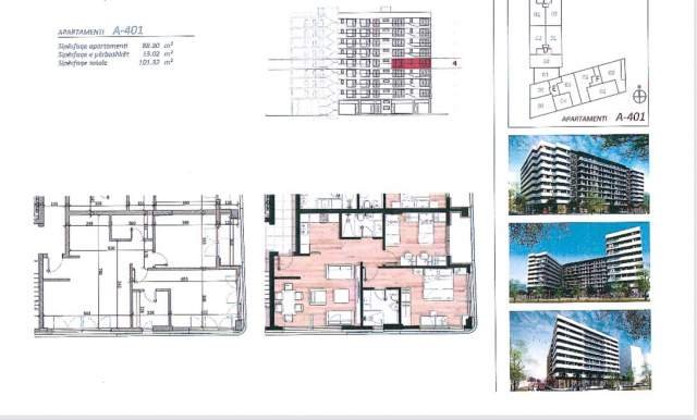 Tirane, ofert apartament 2+1 Kati 3, 102 m² 1.300 Euro/m2 (Don Bosko)