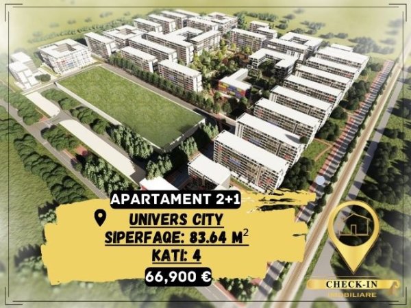 Tirane, shitet apartament 2+1+BLK Kati 4, 84 m² 66.900 Euro (Univers City)