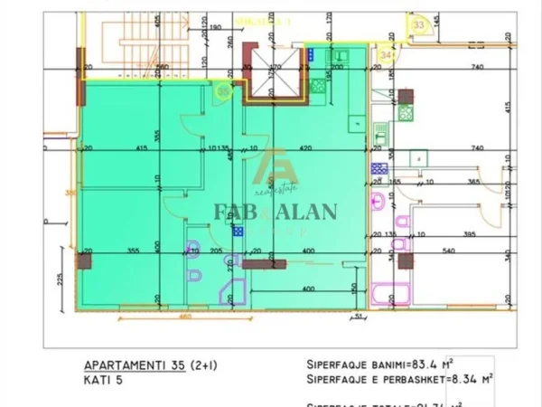 Pogradec, shitet apartament 2+1 Kati 5, 92 m² 105.500 € (Pogradec)