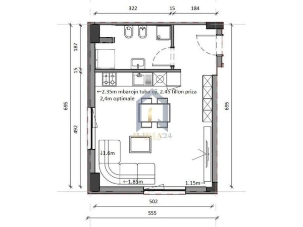Tirane, jepet me qera dyqan Kati 0, 47 m² 250 € (&quot;Rezidenca Kaimi&quot;)