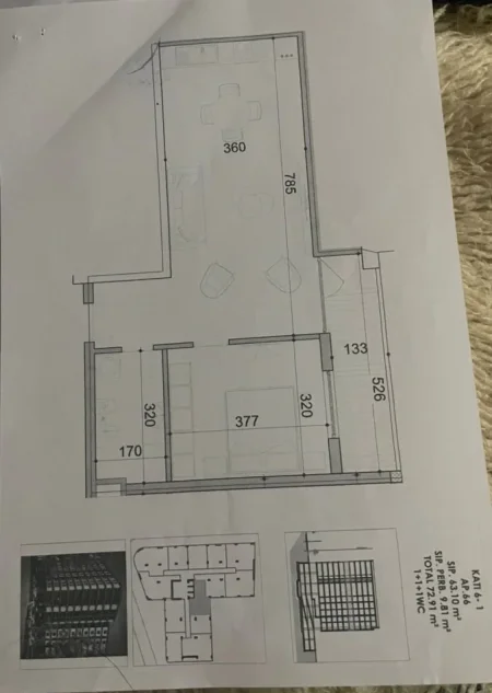 Tirane, shitet apartament 1+1+Aneks+Ballkon Kati 6, 73 m² 108.000 € (laprake)