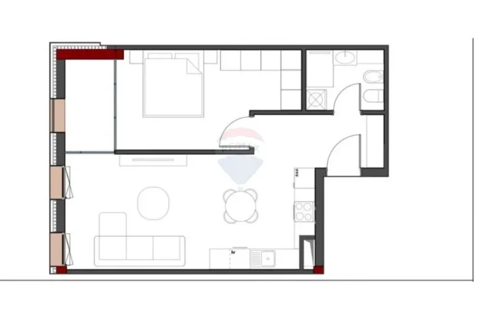 Tirane, shitet apartament 1+1+Ballkon Kati 4, 75 m² 115.900 € (Rruga Arkitekt Sinani)