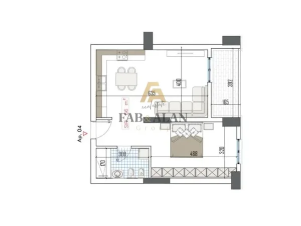 Tirane, shitet apartament 1+1 Kati 3, 75 m² 82.700 € (Paskuqan)