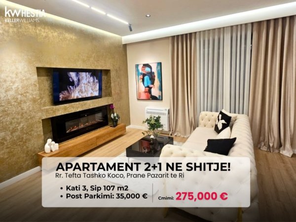 Tirane, shitet apartament 2+1 Kati 3, 107 m² 275.000 € 
