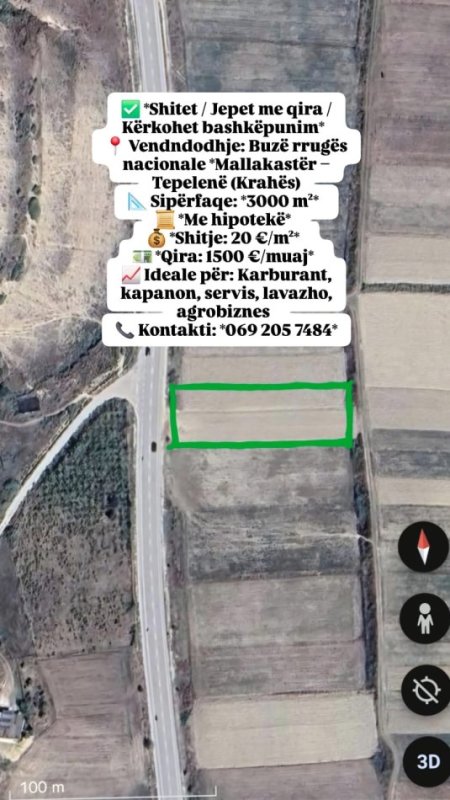 Tepelene, shes truall , 3.000 m² 