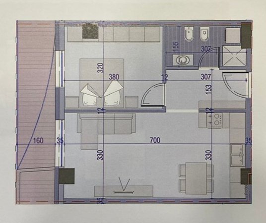 Tirane, shitet apartament 1+1+BLK Kati 4, 75 m² 119.840 Euro (Mine Peza)