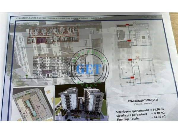 Durres, shitet apartament 1+1 Kati 1, 61 m² 73.000 € (MALI I ROBIT)