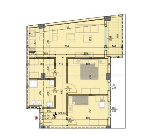Shqiperi, shitet apartament 2+1 Kati 6, 108 m² 141.700 € (Unaza e Re)