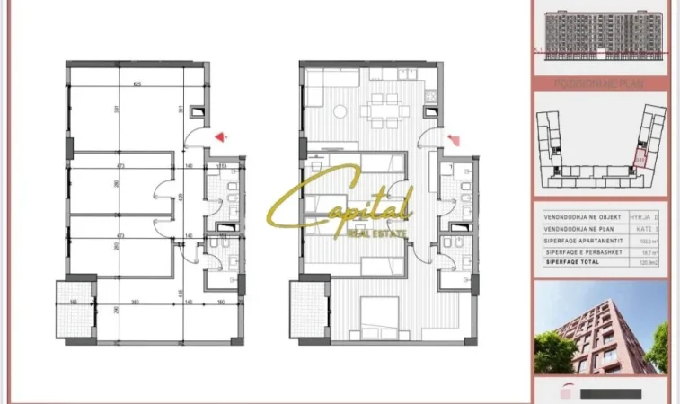 Tirane, shitet apartament 3+1 Kati 1, 120 m² 175.000 € (RRUGA 5 MAJI)