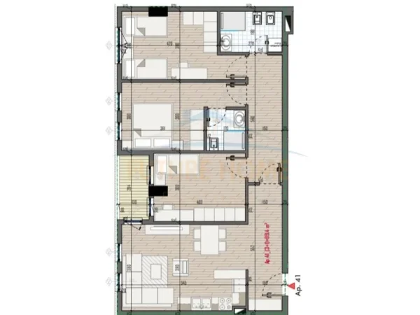 Tirane, shitet apartament 3+1+Ballkon Kati 6, 117 m² 108.800 € (Univers City)