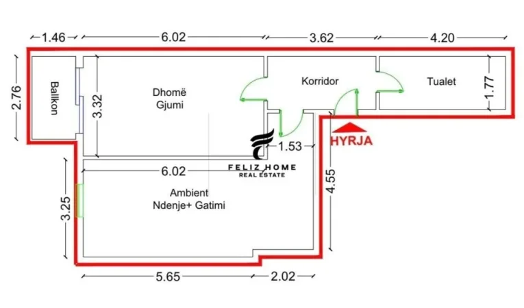 Tirane, shitet apartament 1+1+Ballkon Kati 1, 82 m² 98.000 € (FRESK)