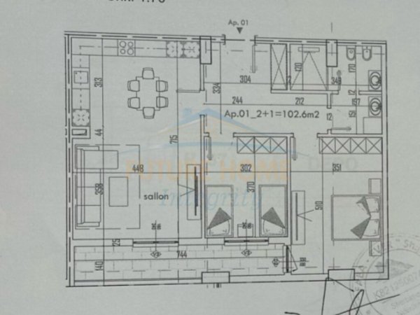 Tirane, shitet apartament 2+1 Kati 3, 118 m² 112.100 € (Paskuqan)
