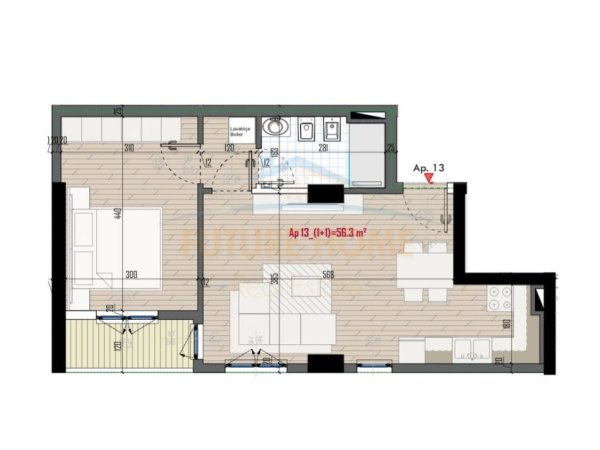Tirane, shitet apartament 1+1+Ballkon Kati 4, 66 m² 82.270 € (Univers City)