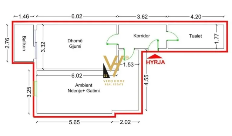 Tirane, shitet apartament 1+1+Ballkon Kati 1, 82 m² 101.000 € (FRESK)