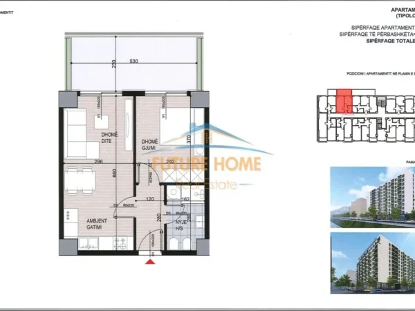 Tirane, shitet apartament 1+1+Ballkon Kati 8, 73 m² 106.000 € (Fusha e Aviacionit)