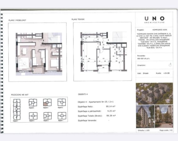 Tirane, shitet apartament 2+1+Ballkon Kati 7, 99 m² 144.100 € (5 Maji)