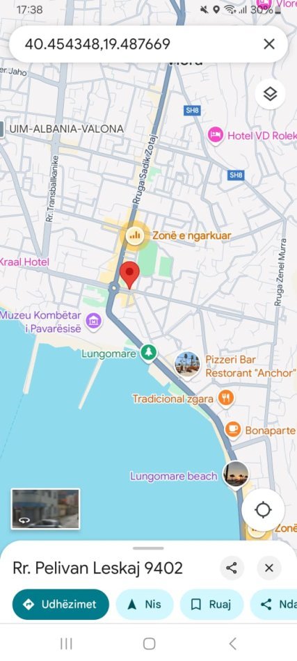 Vlore, apartament Rruga Pelivan Leskaj, Zona Skelë Përball Rivierës dhe pranë Hotel Partner