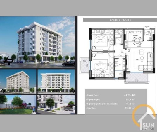 Shkoder, shitet apartament 2+1+BLK Kati 6, 92 m² 95.000 Euro (rr. MARIN BICIKEMI, SHKODER)