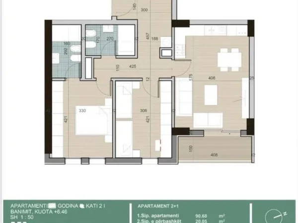 Tirane, shitet apartament 2+1+Ballkon Kati 2, 110 m² 120.000 € (QTU)