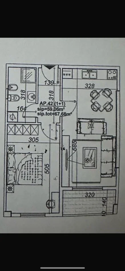 Tirane, shes apartament 1+1+Aneks+Ballkon Kati 8, 67 m² 94.750 € (Astir)