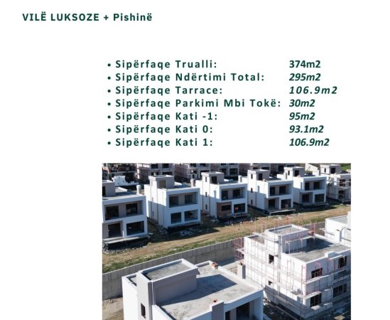 🔥Shitet: Vile LUKSOZE +Pishine (📍Rez. Olive Park - RR ELBASANIT) -Pagesë me Këste🔥S. Nd:295m2  S. Tr:374m2 |🔥1840€/m²