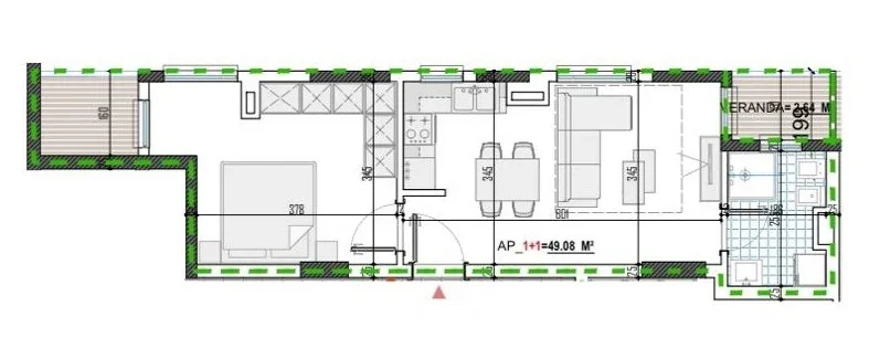 Tirane, shes apartament 1+1+Ballkon Kati 6, 57 m² 58.750 € (PASKUQAN)