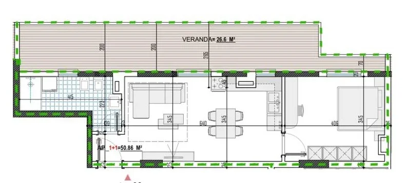 Tirane, shes apartament 1+1+Ballkon Kati 5, 60 m² 72.810 € (PASKUQAN)
