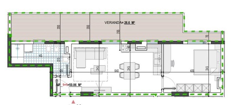 Tirane, shes apartament 1+1+Ballkon Kati 5, 60 m² 72.810 € (PASKUQAN)