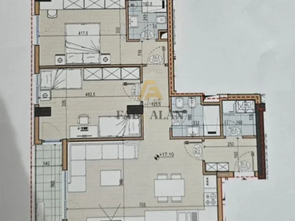 Tirane, shitet apartament 2+1+2+GARAZH Kati 5, 111 m² 240.000 € (GENER 2, BULEVARDI I RI)