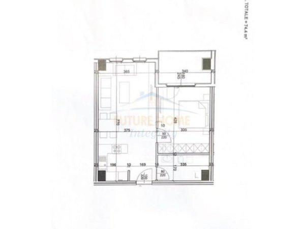Tirane, shitet apartament 1+1+Ballkon Kati 7, 74 m² 111.600 € (Laprake)