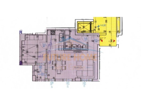Tirane, shitet apartament 1+1+Ballkon Kati 1, 70 m² 154.000 € (Shkolla e Kuqe, Qender)