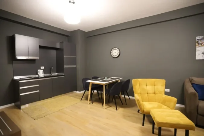 Tirane, jepet me qera apartament 1+1+Ballkon Kati 7, 70 m² 600 € (Rruga Muhamet Gjollesha)
