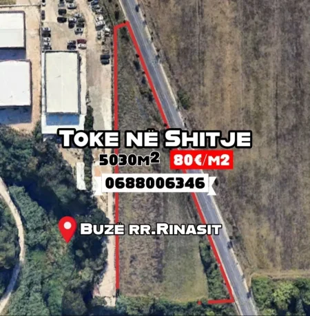 Tirane, shitet toke , 5.030 m² (Buze Rr.Rinasit)