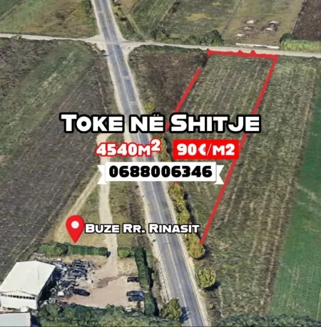 Tirane, shitet toke , 4.540 m² (Rruga e Rinasit)