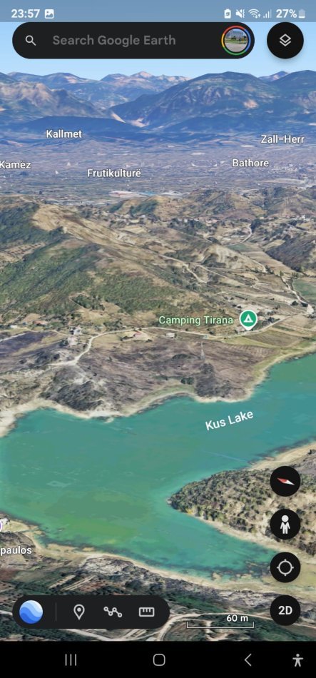 SHITET: 🟤 Tokë Vreshtë Në Kashar ( Buzë Liqenit të Kusit / Kasharit )📍Sip. 7960 m² ( Tokë e Verdhë) Pamje Fantastike 😮