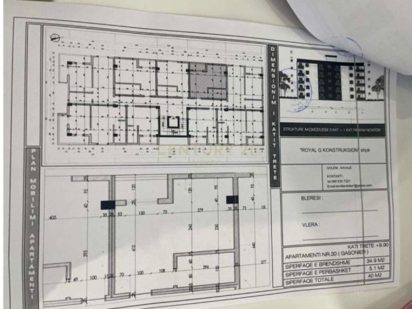 Durres, shitet apartament 1+1 , 40 m² 63.000 € (MALI ROBIT ,GOLEM)