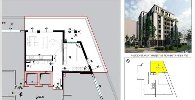Tirane, shitet apartament 1+1+BLK Kati 6, 68 m² 87.220 Euro (Astir)