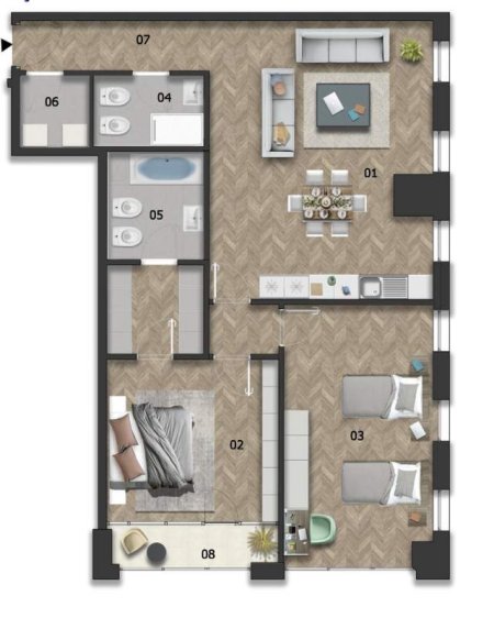 Tirane, shitet apartament 2+1+BLK Kati 19, 146 m²  (Down Town One)