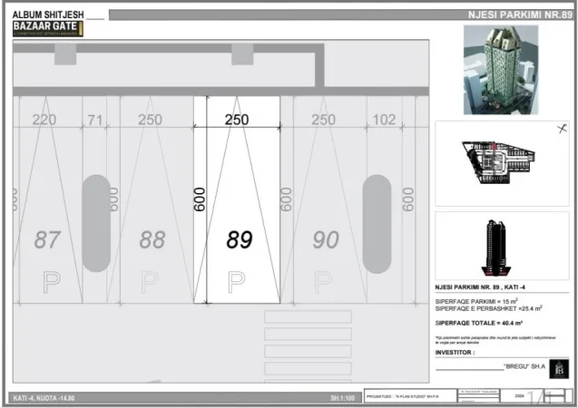 BAZAAR GATE, Shitet njesi parkimi 40.4m2 kati -4, 62,000 €