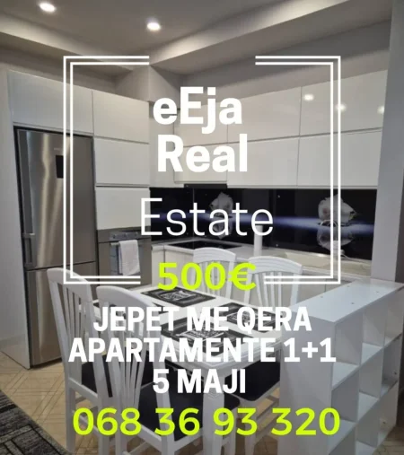 Tirane, jepet me qera apartament 1+1+Ballkon Kati 1, 75 m² 500 € (5 maji)