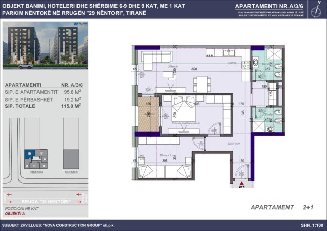 Tirane, shitet apartament 2+1+Ballkon Kati 3, 115 m² 149.500 € (29 Nentori)