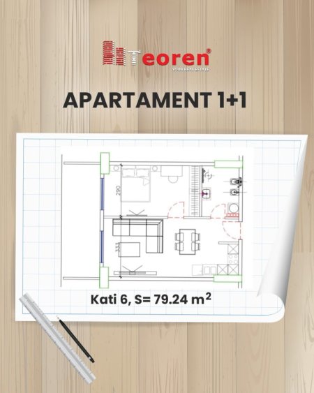 Shengjin, shitet apartament 1+1 Kati 6, 79 m² 79.240 € (PRISHTINA TOWERS)