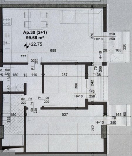 Tirane, shitet apartament 2+1+Ballkon Kati 2, 99 m² 139.706 € (Tek Ish-Fusha e Aviacionit)