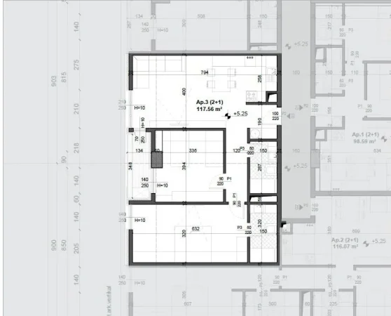 Tirane, shitet apartament 2+1+Ballkon Kati 2, 99 m² 139.706 € (Tek Ish-Fusha e Aviacionit)