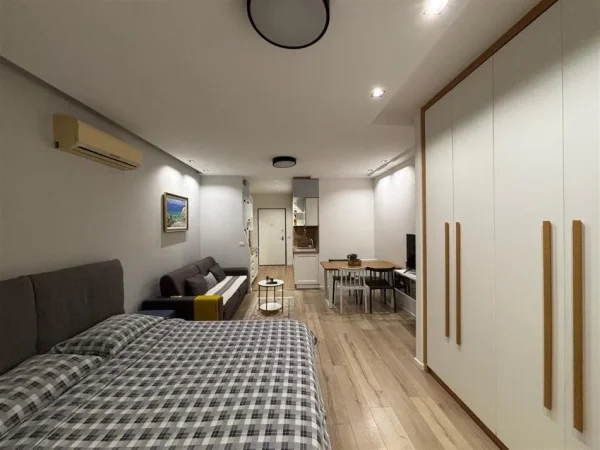 Tirane, jepet me qera apartament 1+1 Kati 9, 60 m² 400 € (Rr. Elbasanit)