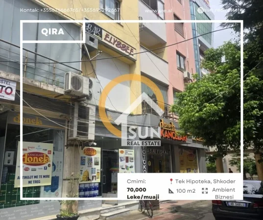 Shkoder, jepet me qera ambjent biznesi Kati 1, 100 m² (QENDER)