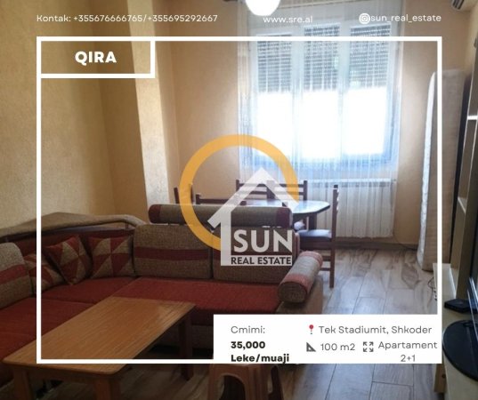 Shkoder, jepet me qera apartament 1+1+Ballkon Kati 5, 100 m² (RR. BULEVARDI BUJAR BISHANAKU, SHKODER)
